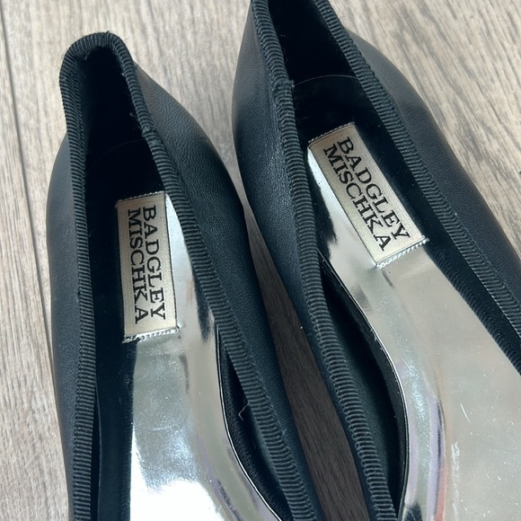BADGLEY MISCHKA Wendy Black swarovski crystal Embellished Flat - Picture 4 of 8